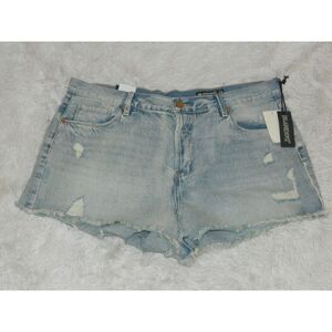 BLANKNYC Jean Shorts Size 16W The Frayed Distressed‎ High Waisted Light Wash